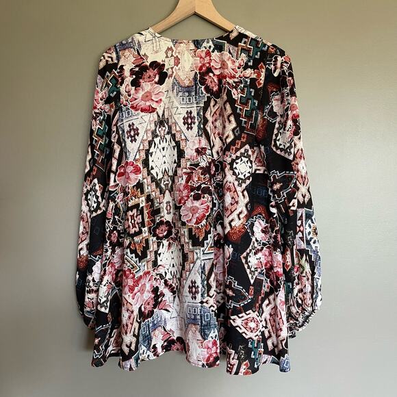 Show Me Your Mumu Jamie Tunic Mini Babydoll Dress Small Girl Tribe Mixed Printn - Picture 14 of 16